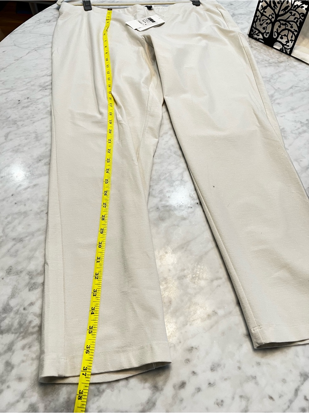 NWT! Eileen Fisher Cream Straight-Leg Pants - good for work & play 4 season wear